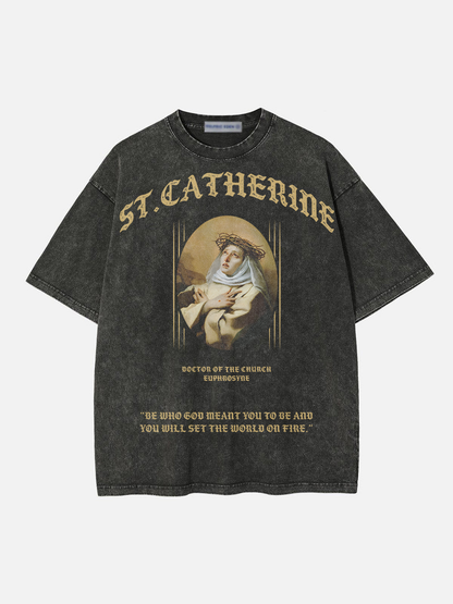 ST. CATHERINE TEE - BLACK